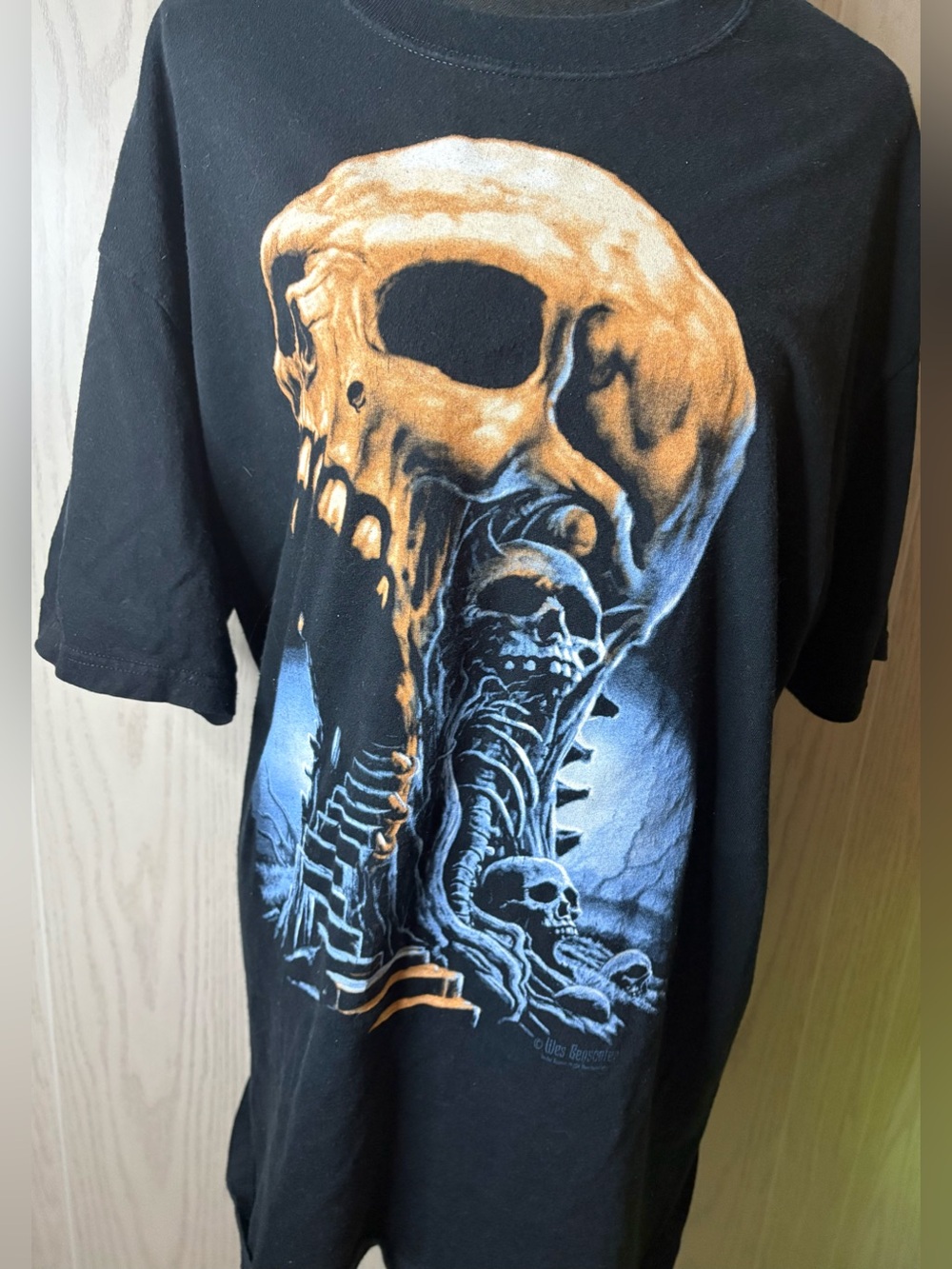 Y2K 2000s Wes Benscoter Stairway Skull Horror Shirt
Men’s Size Large